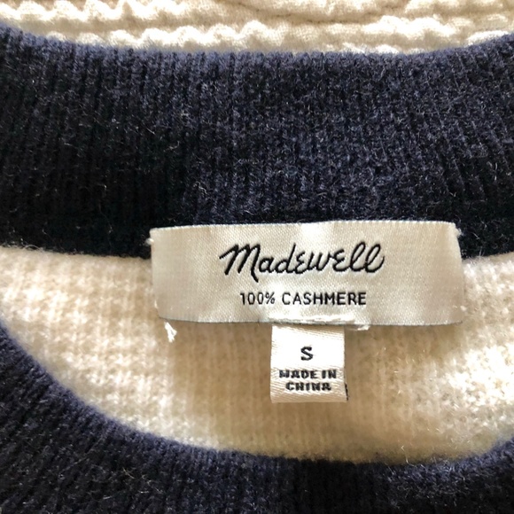 Madewell Cashmere Sweatshirt Vernon Stripe Small - Picture 4 of 6